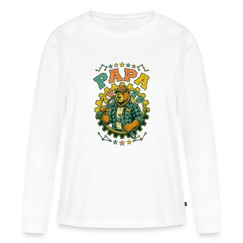 Future Dad 2026 Retro-DIY-Bär - Frauen Premium Bio Langarmshirt - Weiß - Vorne - Julia (174cm)