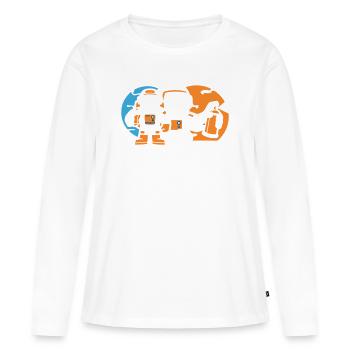 Logo de la silhouette de l’astronaute - T-shirt manches longues Premium bio Femme - blanc - Devant - Julia (174cm)