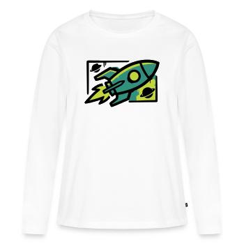 Rakete Graffiti Grafik - Frauen Premium Bio Langarmshirt - Weiß - Vorne - Julia (174cm)