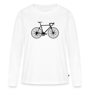 Klassisches Rennrad – Pure Fahrradliebe - Frauen Premium Bio Langarmshirt - Weiß - Vorne - Julia (174cm)