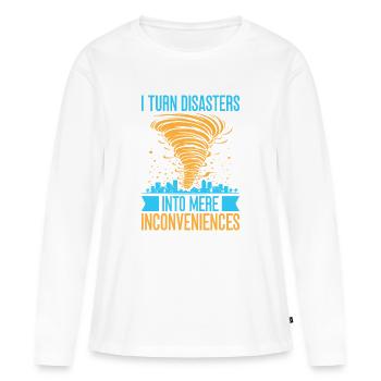 Inconvénients de l’agent d’assurance Assurance amusante - T-shirt manches longues Premium bio Femme - blanc - Devant - Julia (174cm)