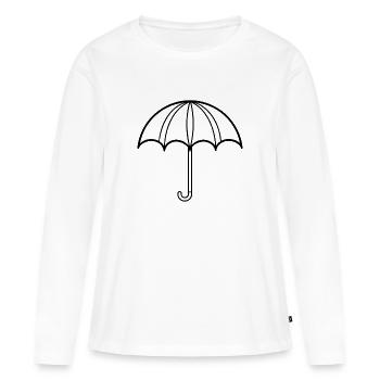Schirm - Frauen Premium Bio Langarmshirt - Weiß - Vorne - Julia (174cm)