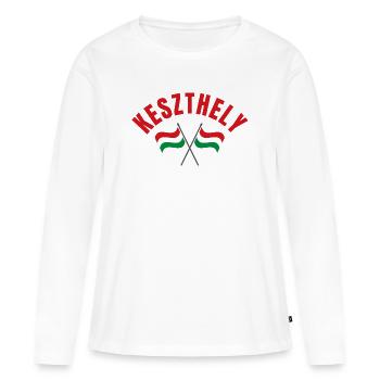 Drapeaux hongrois de Keszthely - T-shirt manches longues Premium bio Femme - blanc - Devant - Julia (174cm)