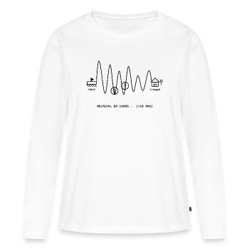 Recalcul en cours 10 ans ulysse odyssée grece  - T-shirt manches longues Premium bio Femme - blanc - Devant - Julia (174cm)