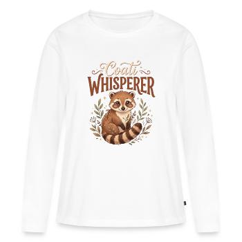 Coati Flüsterer Illustration - Frauen Premium Bio Langarmshirt - Weiß - Vorne - Julia (174cm)