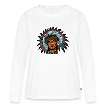 Le chef détendu - T-shirt manches longues Premium bio Femme - blanc - Devant - Julia (174cm)