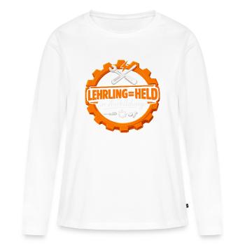 Lehrlinge sind Helden in Ausbildung - Frauen Premium Bio Langarmshirt - Weiß - Vorne - Julia (174cm)