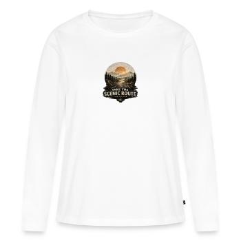 Prenez la route pittoresque – et explorez - T-shirt manches longues Premium bio Femme - blanc - Devant - Julia (174cm)