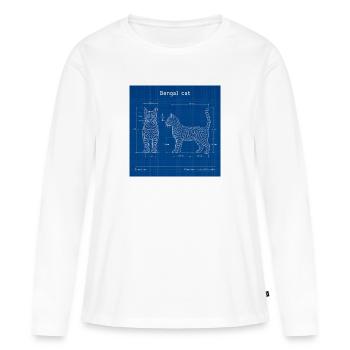 Technische Katzen Illustration - Frauen Premium Bio Langarmshirt - Weiß - Vorne - Julia (174cm)