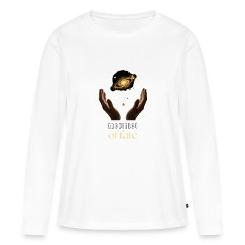 Architecte de Fate Motivational Galaxy Design - T-shirt manches longues Premium bio Femme - blanc - Devant - Julia (174cm)