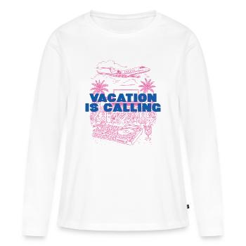 Les vacances appellent - T-shirt manches longues Premium bio Femme - blanc - Devant - Julia (174cm)