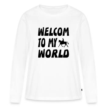 Chevaux - T-shirt manches longues Premium bio Femme - blanc - Devant - Julia (174cm)