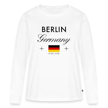 Berlin Allemagne coordonne un souvenir de voyage - T-shirt manches longues Premium bio Femme - blanc - Devant - Julia (174cm)