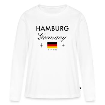 Hambourg, Allemagne, coordonne le souvenir de voyage - T-shirt manches longues Premium bio Femme - blanc - Devant - Julia (174cm)