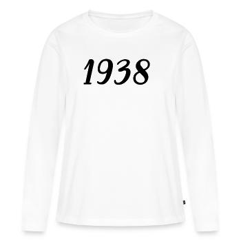 Année de naissance sport 1938 - T-shirt manches longues Premium bio Femme - blanc - Devant - Julia (174cm)