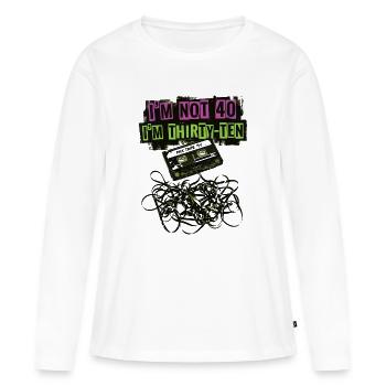 Je n’ai pas 40 ans, j’ai 30 ans et dix ans - T-shirt manches longues Premium bio Femme - blanc - Devant - Julia (174cm)