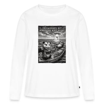 Non diagnostiqué mais quelque chose ne va pas - T-shirt manches longues Premium bio Femme - blanc - Devant - Julia (174cm)