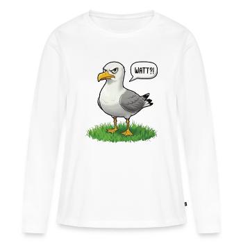 Expression humoristique de plage sur la côte des oiseaux marins de Watt - T-shirt manches longues Premium bio Femme - blanc - Devant - Julia (174cm)