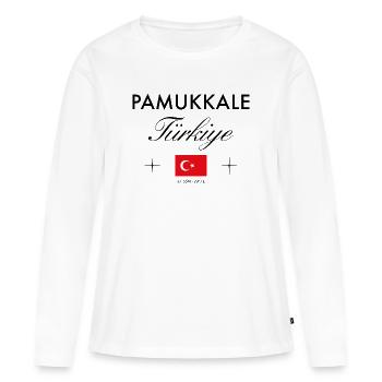 Pamukkale Turquie coordonne le souvenir de voyage - T-shirt manches longues Premium bio Femme - blanc - Devant - Julia (174cm)
