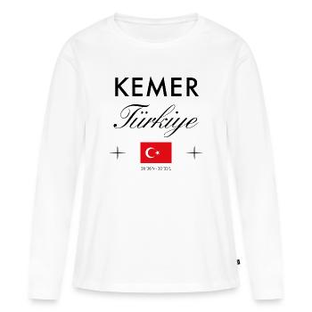 Kemer Turkey coordonne le souvenir de voyage - T-shirt manches longues Premium bio Femme - blanc - Devant - Julia (174cm)