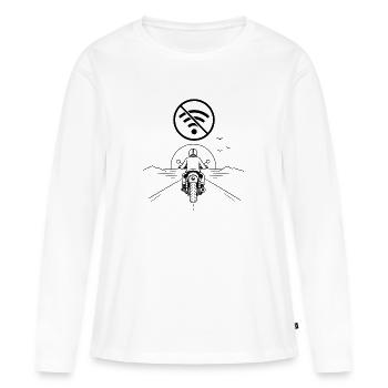 Liberté sur deux roues - T-shirt manches longues Premium bio Femme - blanc - Devant - Julia (174cm)