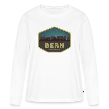 Nuit du badge de la skyline de Berne en Suisse - T-shirt manches longues Premium bio Femme - blanc - Devant - Julia (174cm)