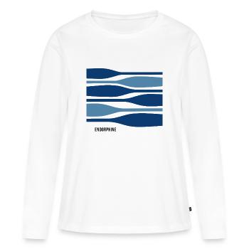 Endorphines – pagayer avec une bonne sensation - T-shirt manches longues Premium bio Femme - blanc - Devant - Julia (174cm)