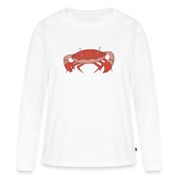 crabby - T-shirt manches longues Premium bio Femme - blanc - Devant - Julia (174cm)