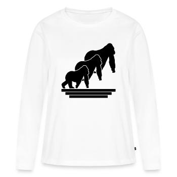 Famille des singes - T-shirt manches longues Premium bio Femme - blanc - Devant - Julia (174cm)