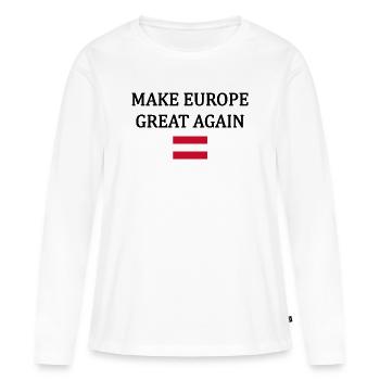 Rendre l’Europe Grande à Nouveau – Autriche - T-shirt manches longues Premium bio Femme - blanc - Devant - Julia (174cm)
