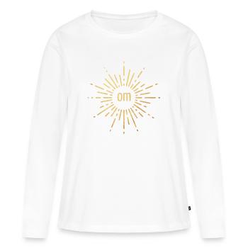 Yoga om Namaste Citations cool Gold Sun Meditation - T-shirt manches longues Premium bio Femme - blanc - Devant - Julia (174cm)