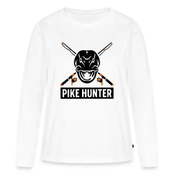 Graphique des cannes à pêche en brochet - T-shirt manches longues Premium bio Femme - blanc - Devant - Julia (174cm)