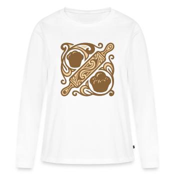 Graphique de rouleau à pâtisserie - T-shirt manches longues Premium bio Femme - blanc - Devant - Julia (174cm)
