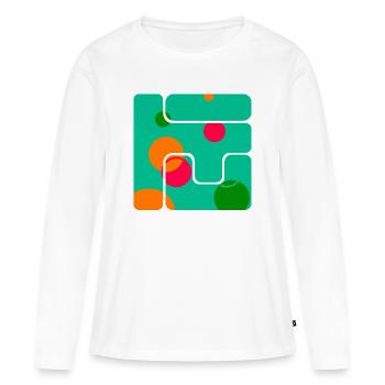 Formes géométriques : design artistique - T-shirt manches longues Premium bio Femme - blanc - Devant - Julia (174cm)