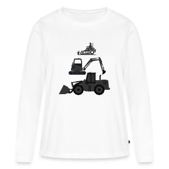 Collection de silhouettes d’équipements de construction - T-shirt manches longues Premium bio Femme - blanc - Devant - Julia (174cm)