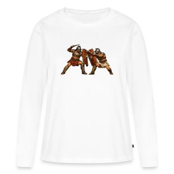 Gladiateurs romains - T-shirt manches longues Premium bio Femme - blanc - Devant - Julia (174cm)