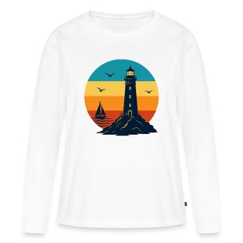 Leuchtturmdesign für Scheinwerferventilatoren - Frauen Premium Bio Langarmshirt - Weiß - Vorne - Julia (174cm)