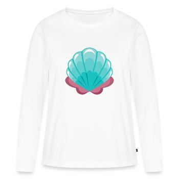 Coquillage de Sirène - T-shirt manches longues Premium bio Femme - blanc - Devant - Julia (174cm)