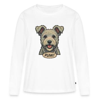 Pumi Retro Vintage Comic Berger Hongrois - T-shirt manches longues Premium bio Femme - blanc - Devant - Julia (174cm)