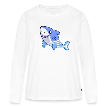 Dessin animé de requin - T-shirt manches longues Premium bio Femme - blanc - Devant - Julia (174cm)