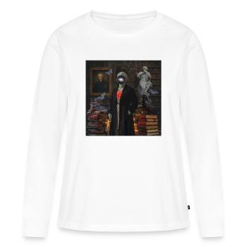Cœur Surnaturel en Bibliothèque - T-shirt manches longues Premium bio Femme - blanc - Devant - Julia (174cm)