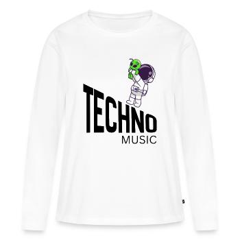 Extraterrestre cosmique mignon sur Astronaut - T-shirt manches longues Premium bio Femme - blanc - Devant - Julia (174cm)