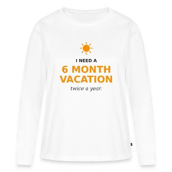 Des fêtes toute l’année - T-shirt manches longues Premium bio Femme - blanc - Devant - Julia (174cm)