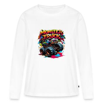 Style Graffiti Monster Truck Coloré - T-shirt manches longues Premium bio Femme - blanc - Devant - Julia (174cm)