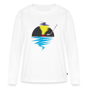 Vinyle - T-shirt manches longues Premium bio Femme - blanc - Devant - Julia (174cm)