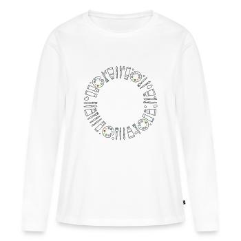 Cercle artistique avec pinceau et palette - T-shirt manches longues Premium bio Femme - blanc - Devant - Julia (174cm)