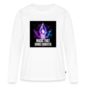 Cristal magique : La lumière brille plus fort - T-shirt manches longues Premium bio Femme - blanc - Devant - Julia (174cm)