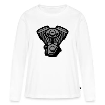 Graphismes du bloc moteur V2 - T-shirt manches longues Premium bio Femme - blanc - Devant - Julia (174cm)