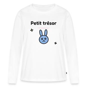 BEBE.PARENT. PARENTS. MAMAN. PAPA. FUTURE MAMAN - T-shirt manches longues Premium bio Femme - blanc - Devant - Julia (174cm)