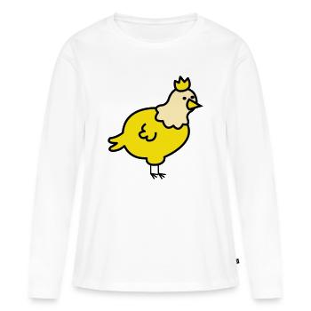 Dessin animé du Poussin Royal - T-shirt manches longues Premium bio Femme - blanc - Devant - Julia (174cm)